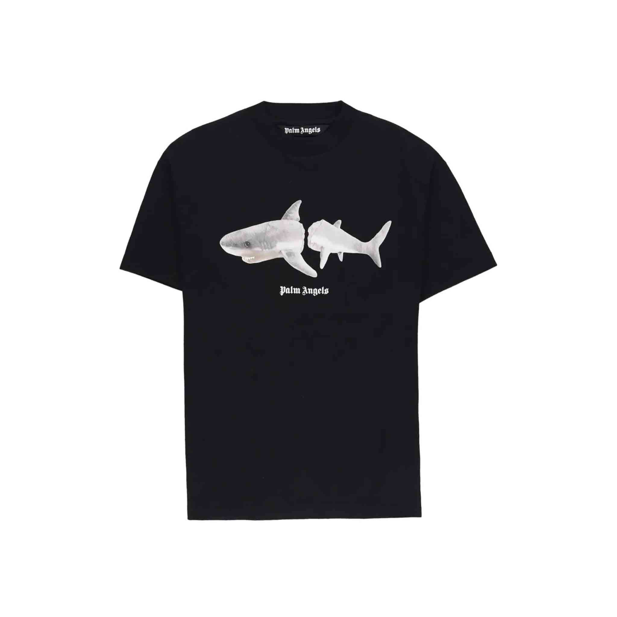 Palm Angels White Shark Classic T-Shirt in Black