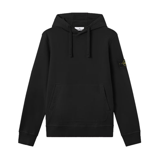 [Stone Island] Organic Cotton Fleece Hooded Sweatshirt