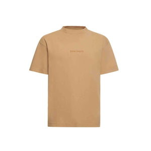 Palm Angels Garment Dyed Reverse Logo T-Shirt in Beige