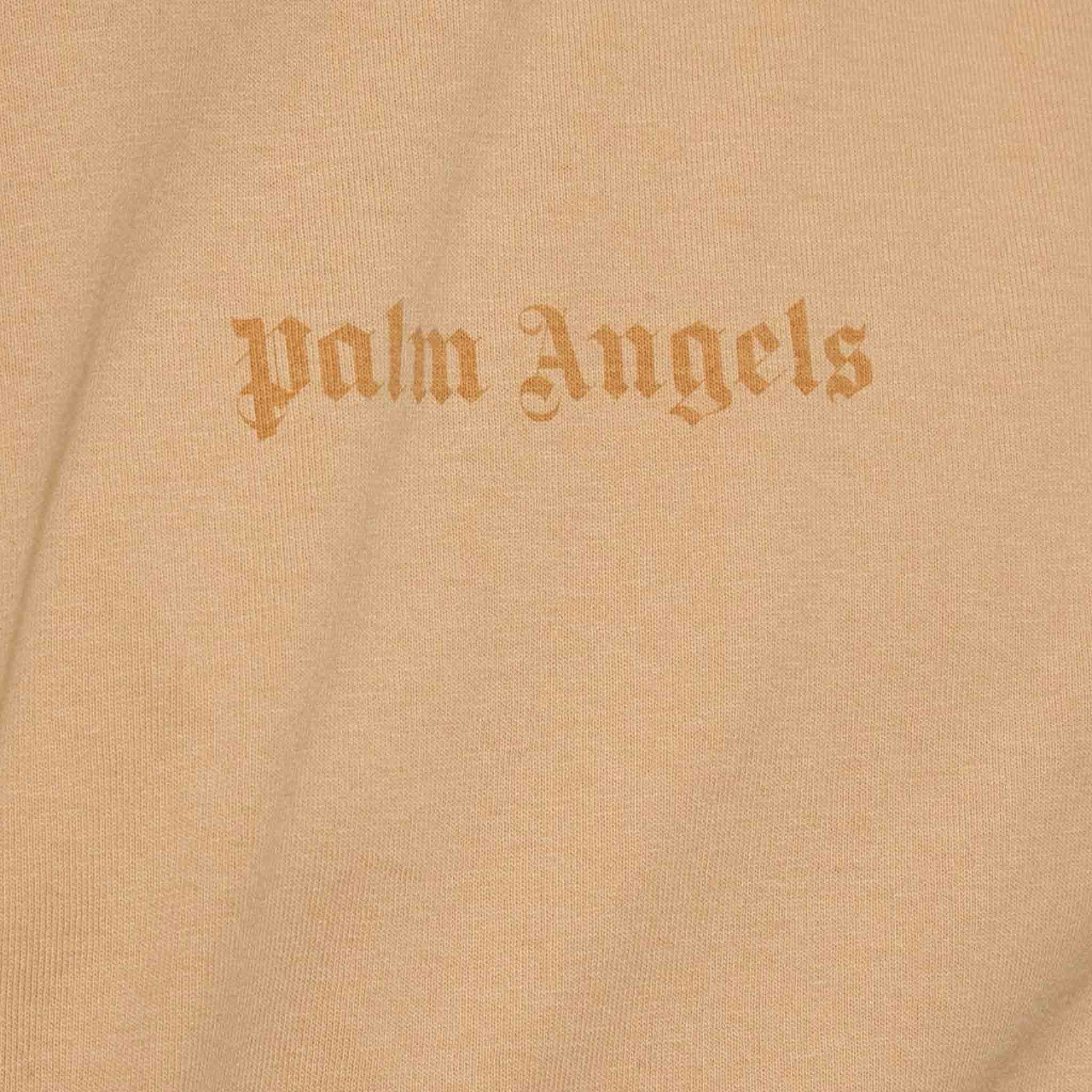 Palm Angels Garment Dyed Reverse Logo T-Shirt in Beige