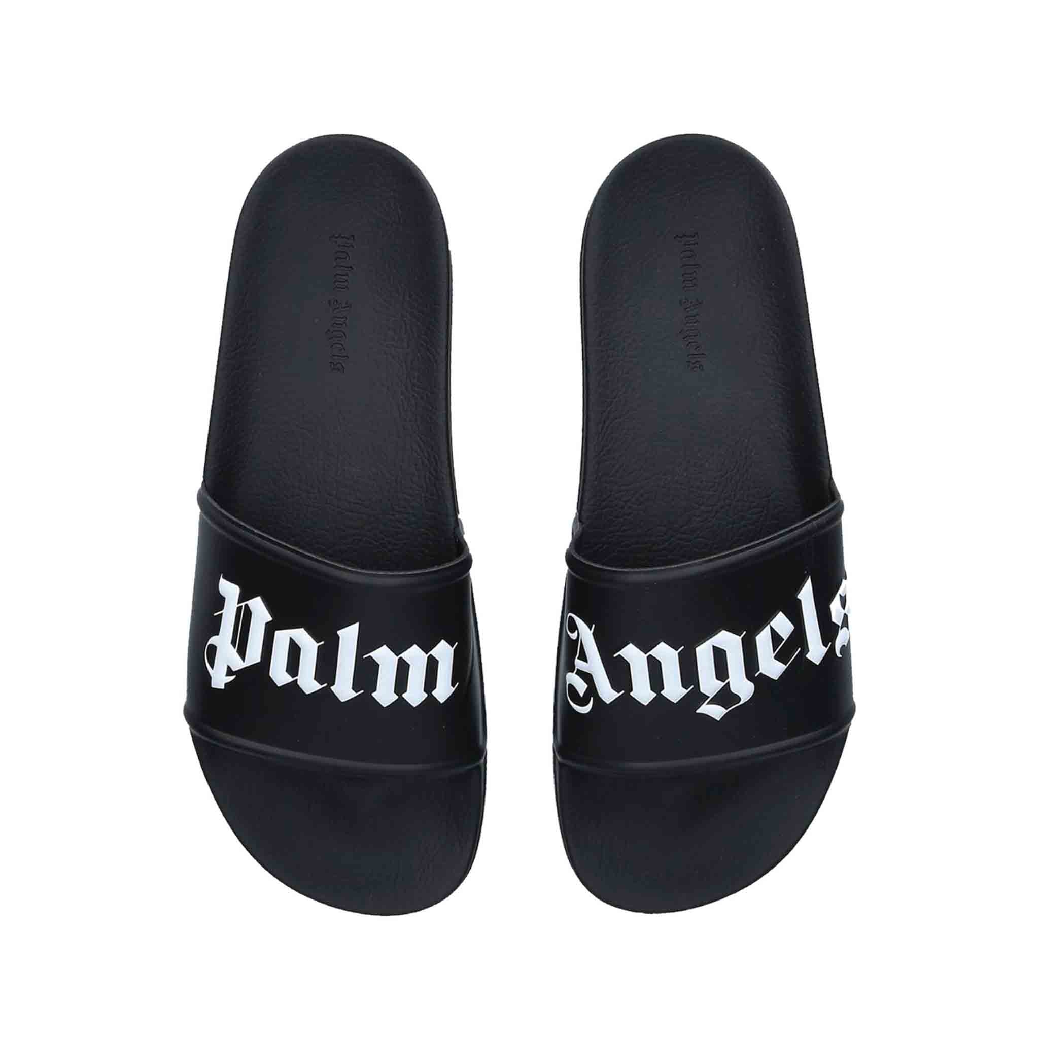 Palm Angels Track Pool Slider in Black and White
