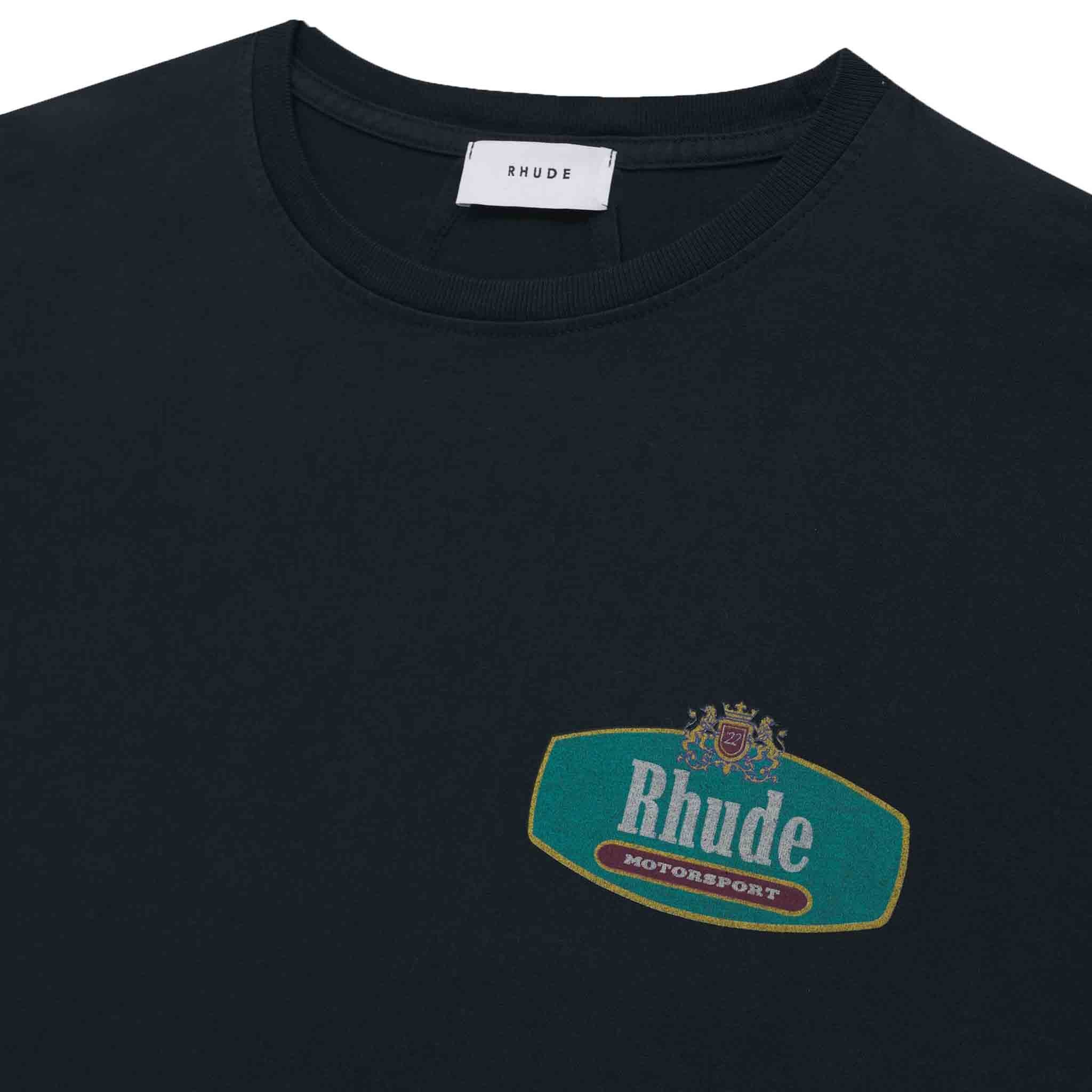 Rhude Racing Crest T-Shirt in Vintage Black