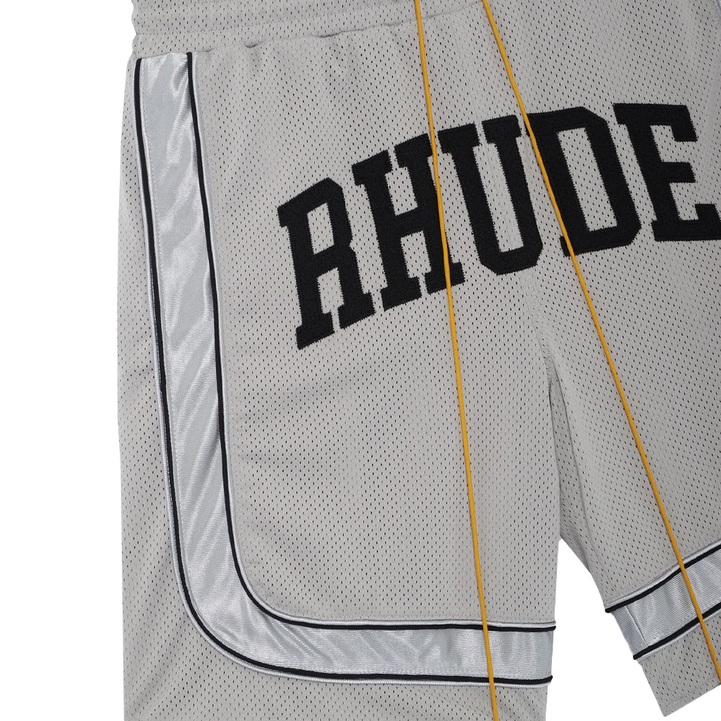[Rhude] Baggy Mesh Collegiate Logo Shorts
