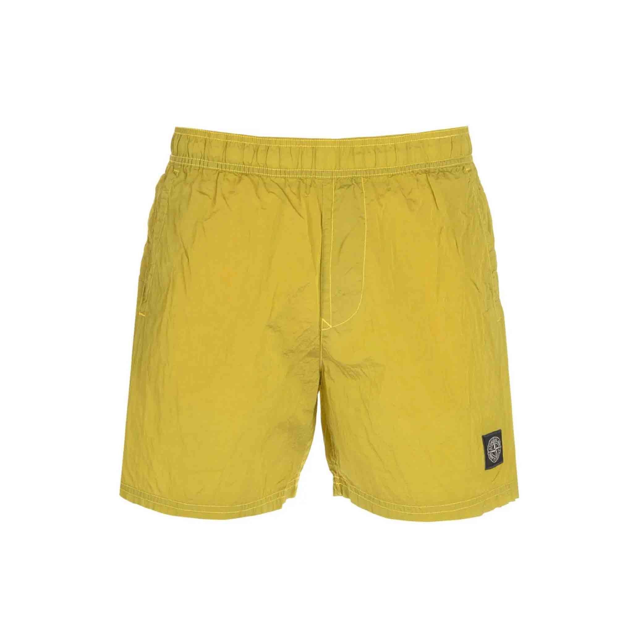 Stone Island Nylon Metal ECONYL Swimshorts In Yellow
