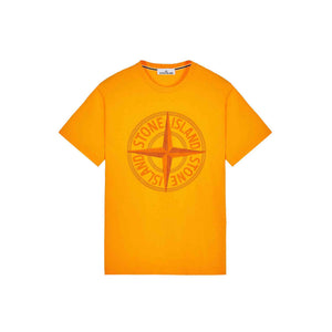 Stone Island "Stitches Three" Embroidery T-Shirt in Orange