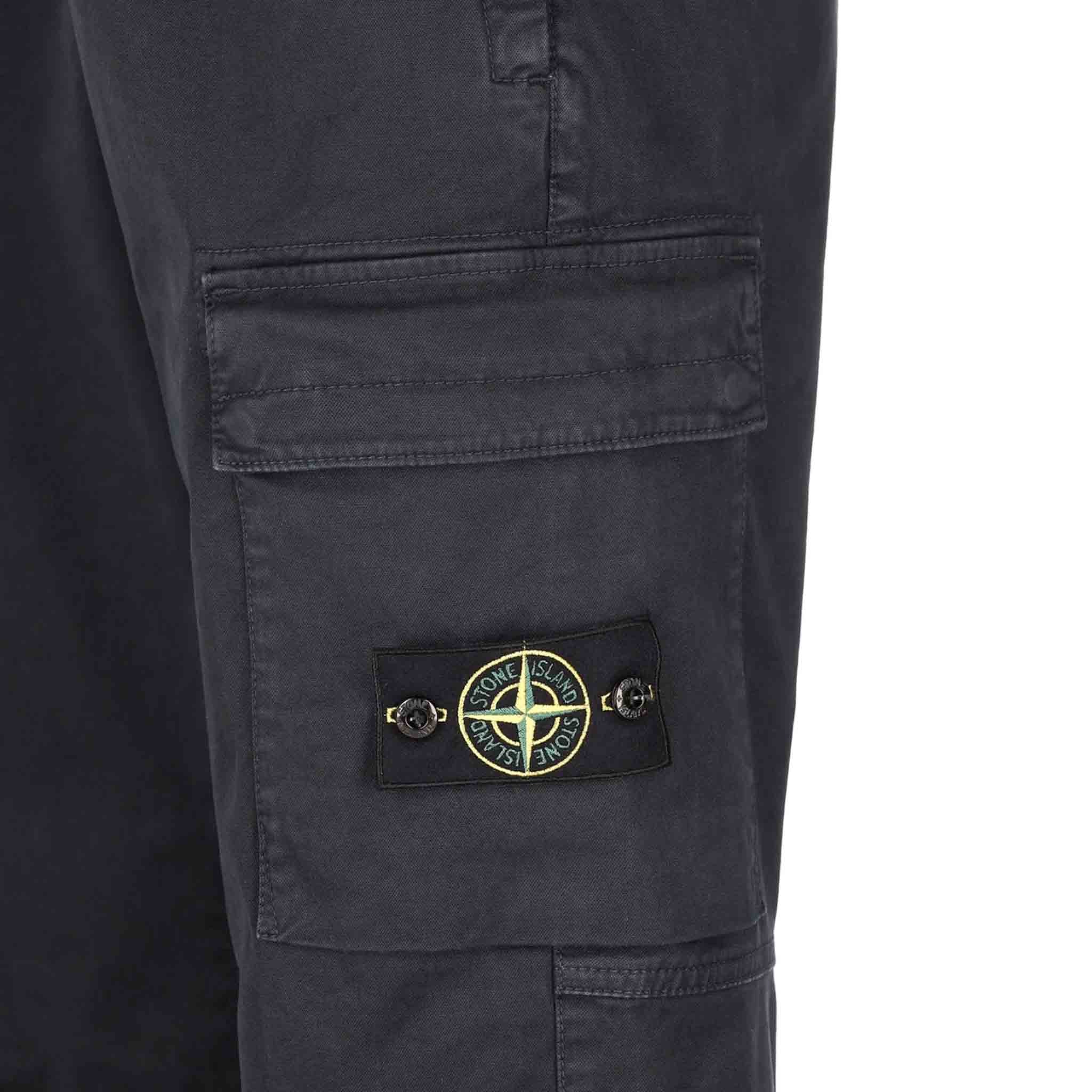 Stone Island Garment Dyed "Old" Treatment Cargo Pants in Lead Grey