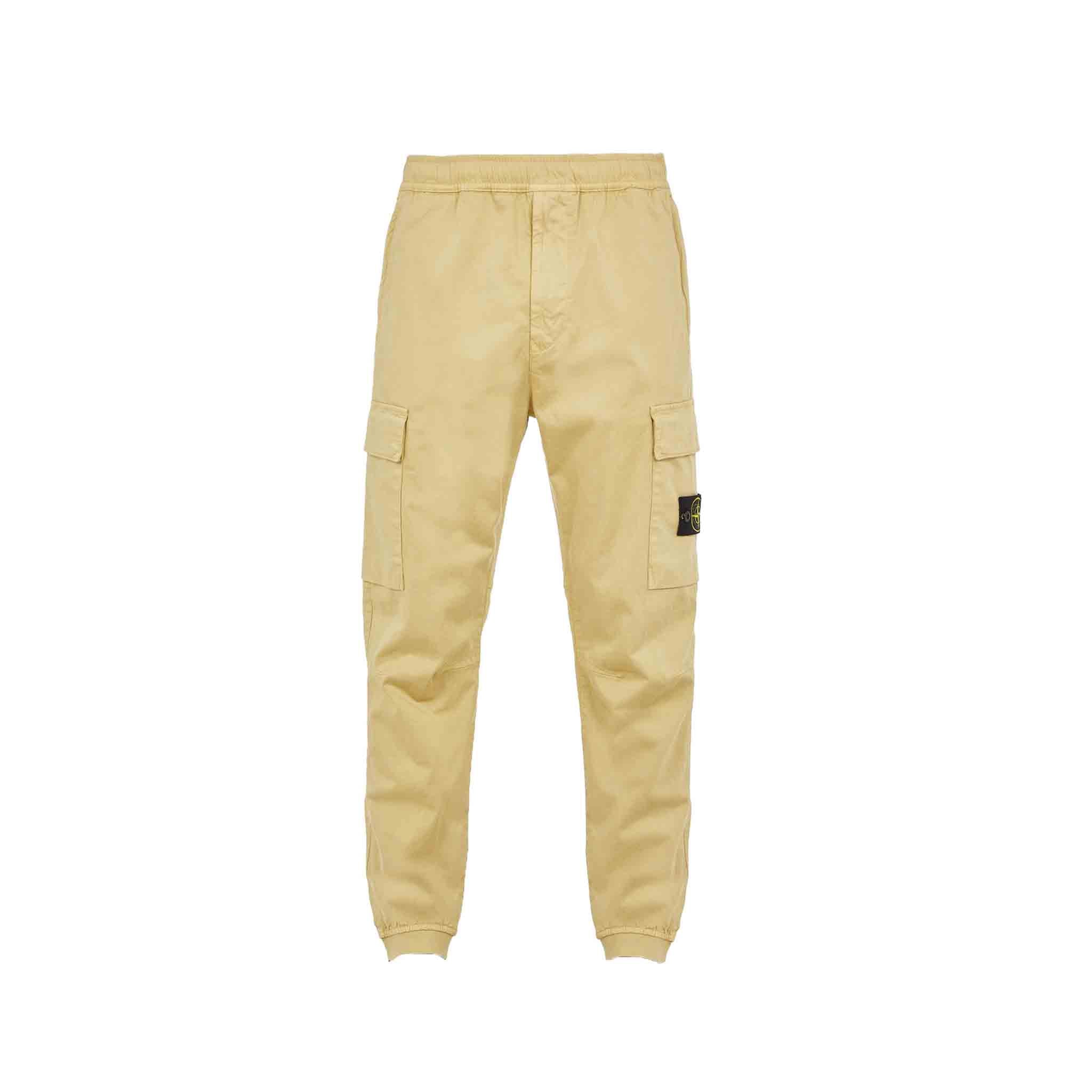 Stone Island Garment Dyed "Old" Treatment Cuffed Cargo Pants in Sand