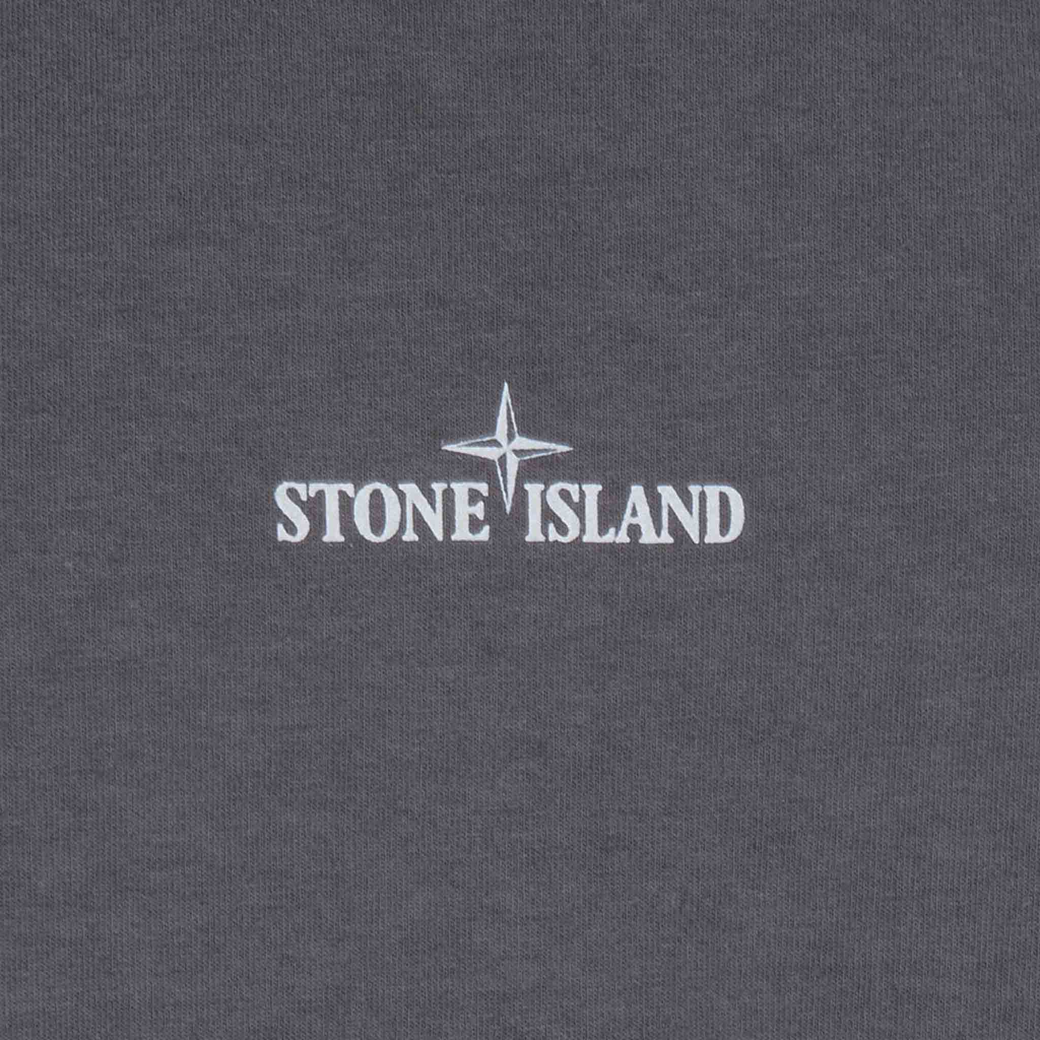 Stone Island "Stamp Two" Print T-Shirt in Lead Grey