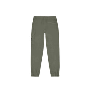 Stone Island Junior Cargo Trousers Cuffed Bottoms in Olive Green
