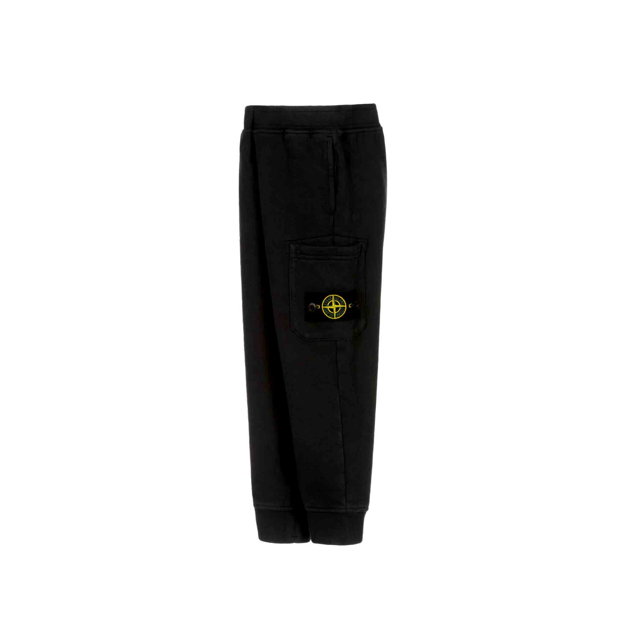 Stone Island Junior Cotton Fleece Sweatpants in Black