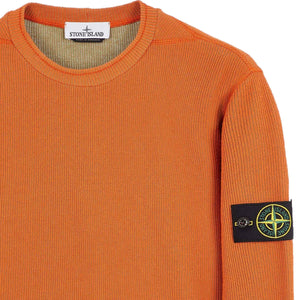 Stone Island Ribbed Crewneck Sweatshirt in Brown Sienna