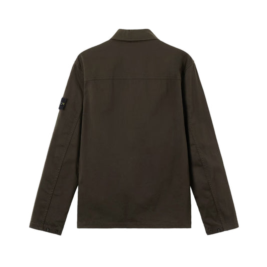 [Stone Island] Stretch Organic Cotton Satin Overshirt