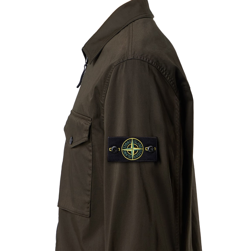 [Stone Island] Stretch Organic Cotton Satin Overshirt