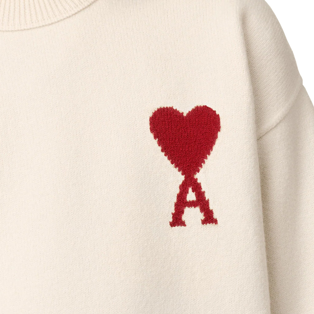 [Ami Paris] Quota Contrasted Large Ami De Coeur Crewneck Knit