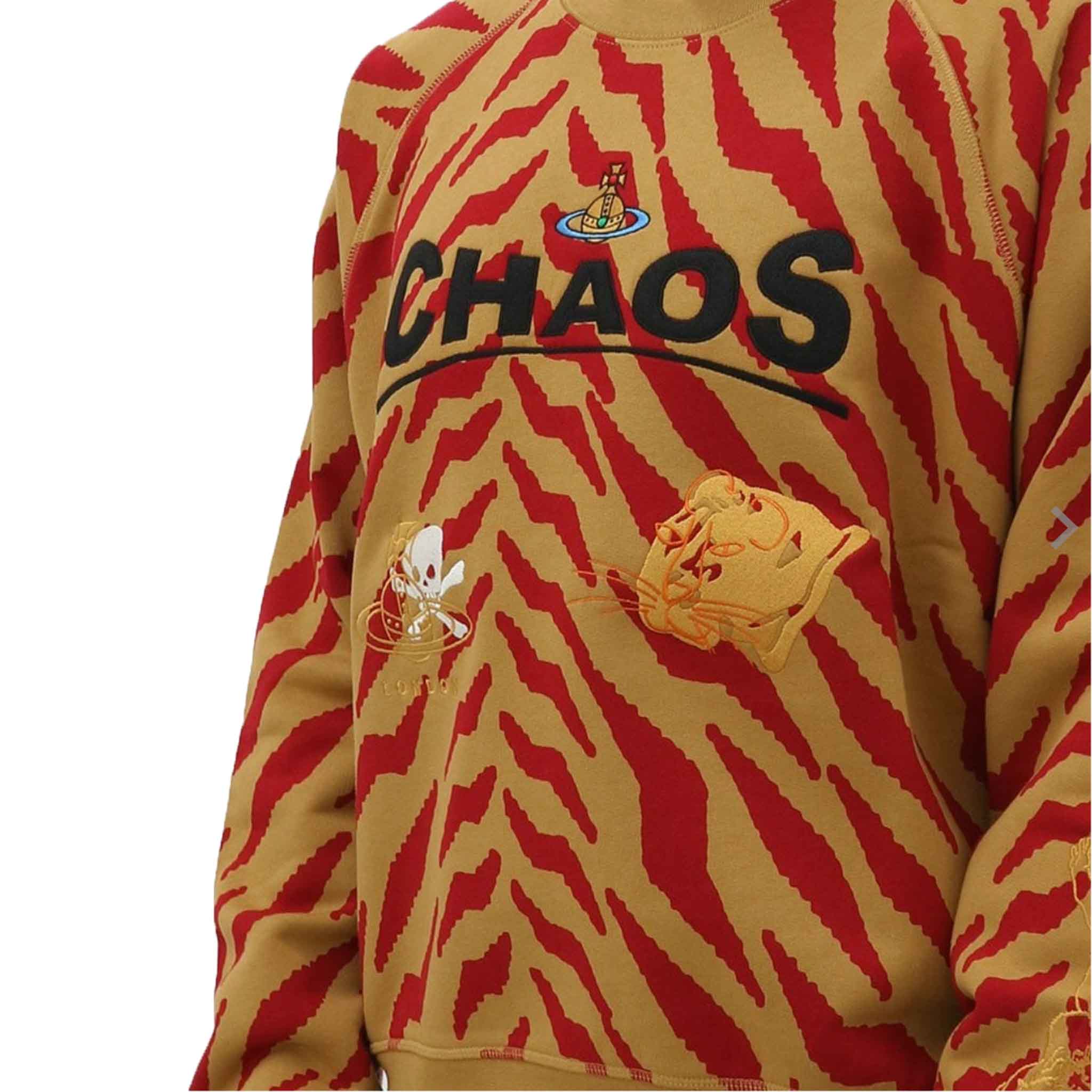 Vivienne Westwood Tiger Print 'Chaos' Oversize Raglan Sweatshirt in Gold/Red