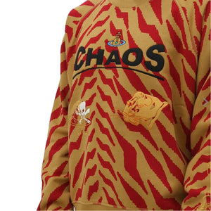 Vivienne Westwood Tiger Print 'Chaos' Oversize Raglan Sweatshirt in Gold/Red