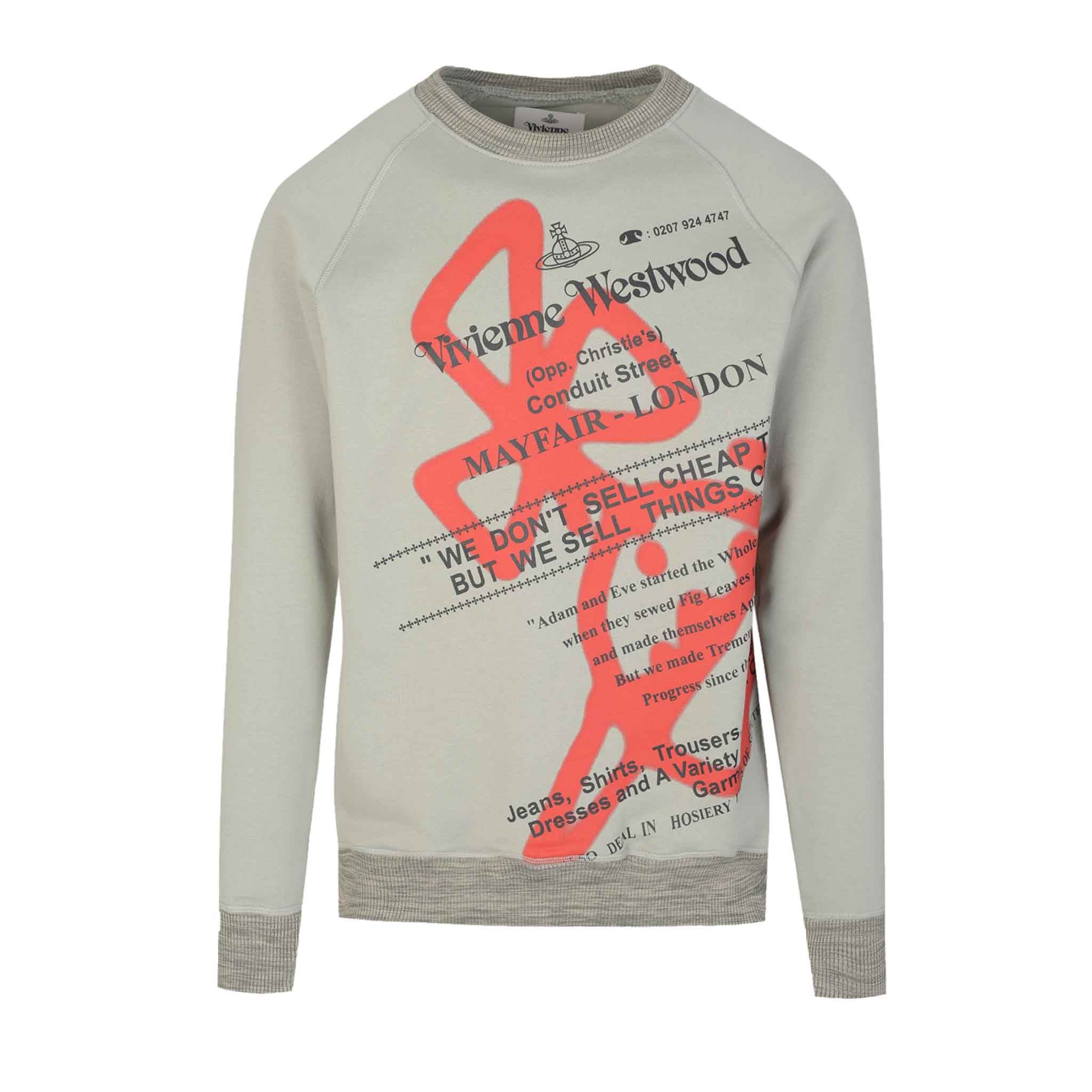 Vivienne Westwood Graffiti Orb Print Oversize Raglan Sweatshirt in Green Loden