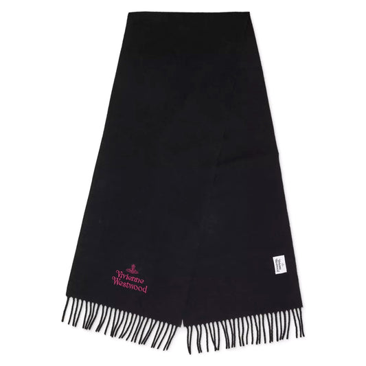 [Vivienne Westwood] Embroidered Logo Fringe Scarf