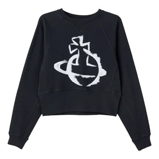Vivienne Westwood Stencil Orb Raglan Cropped Sweatshirt