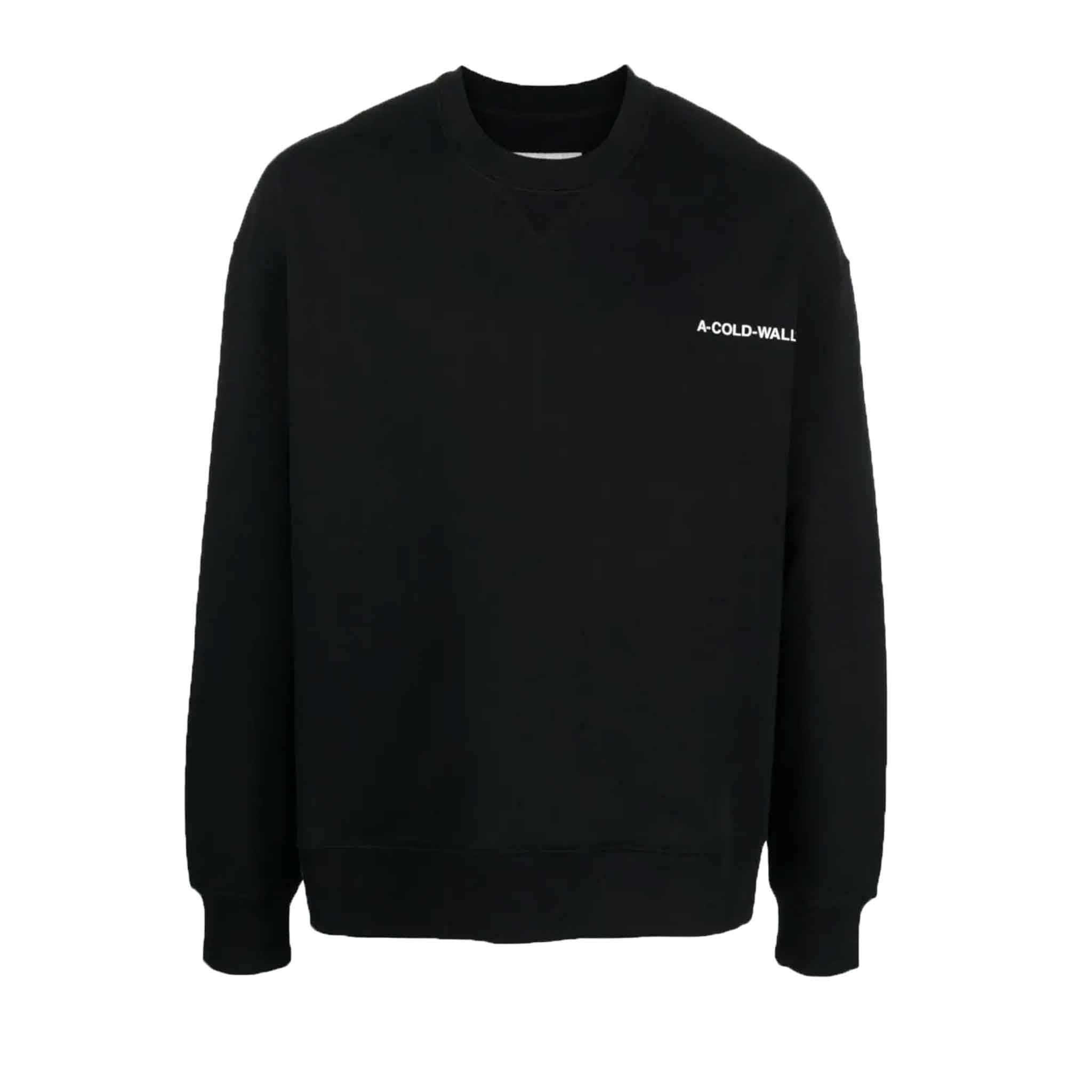 A - COLD - WALL* Essential Small Logo Crewneck Sweatshirt in BlackSweatshirtsA - COLD - WALL*DPUSXSA - COLD - WALL* Essential Small Logo Crewneck Sweatshirt in Black