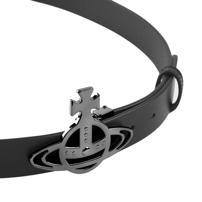 [Vivienne Westwood] Line Orb Buckle Belt in Gunmetal