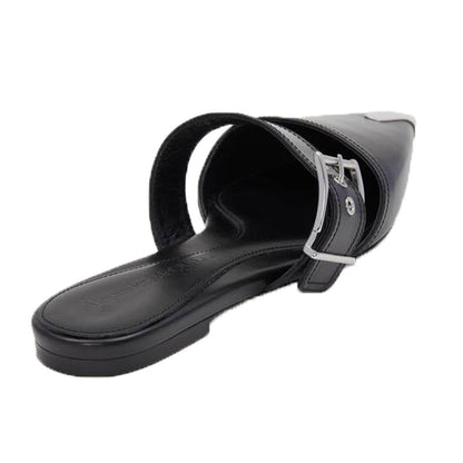 Alexander McQueen Pointed Toe Sandals In Black Leather