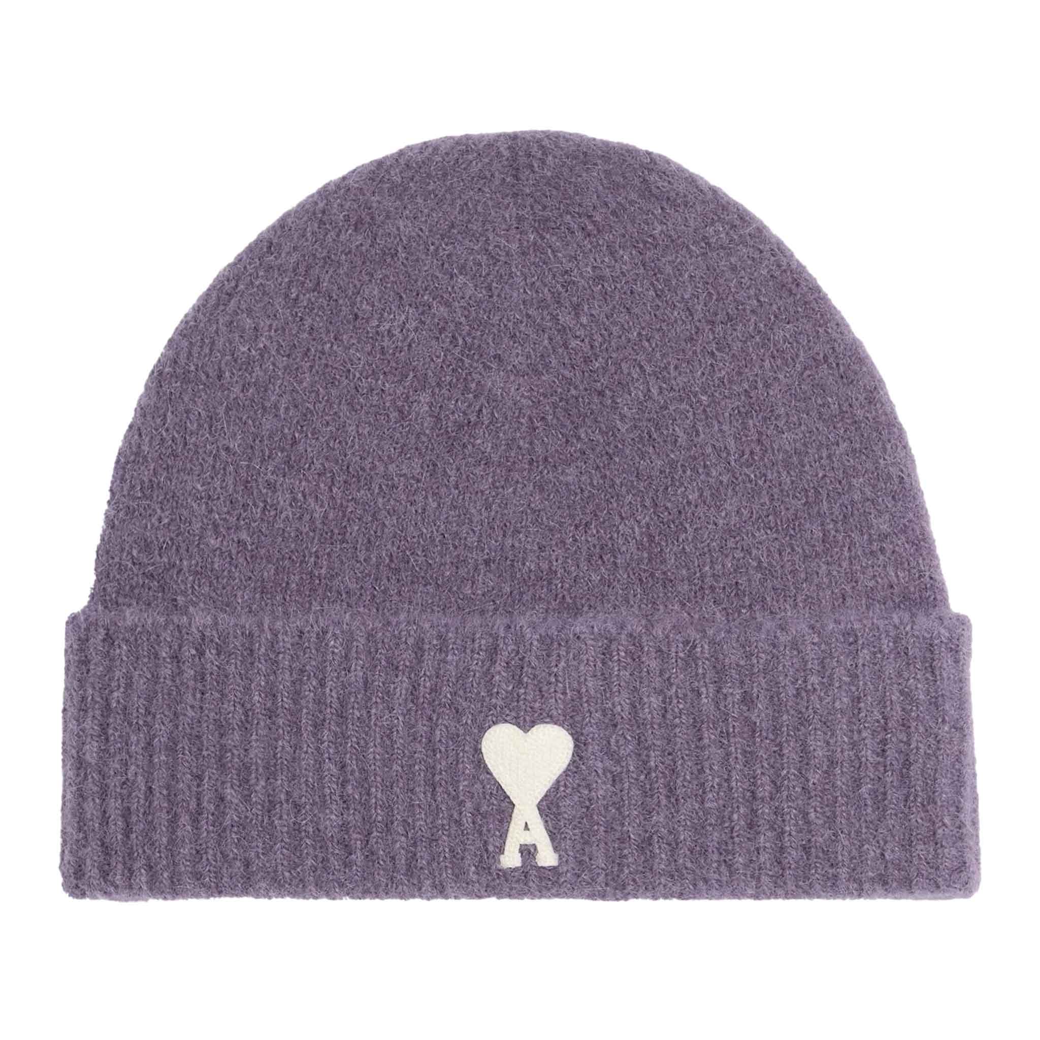 AMI De Coeur Beanie Hairy Alpaca Knit in LilacHatsAMI ParisDPUS Designer Outlet3666598431885AMI De Coeur Beanie Hairy Alpaca Knit in Lilac