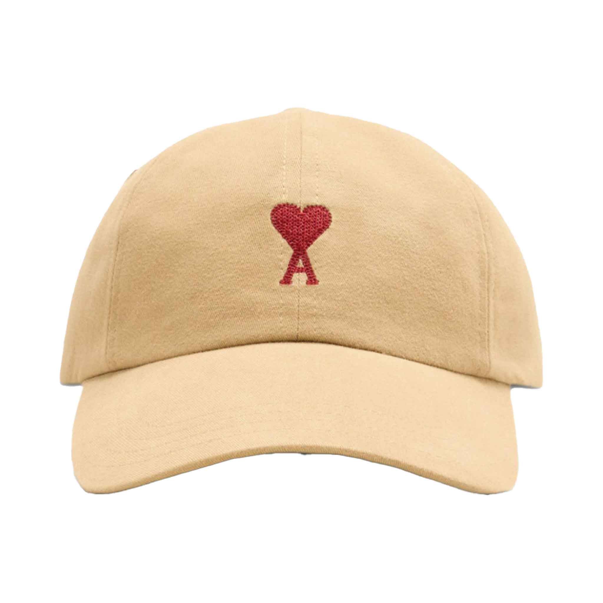 Ami de Coeur Embroidery Cap in SandHatsAMI ParisDPUS Designer Outlet3666598354436Ami de Coeur Embroidery Cap in Sand