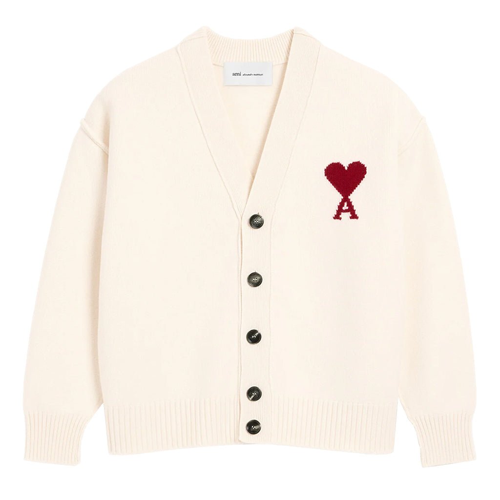 [Ami Paris] ADC Classic CardiganCardiganAmi ParisDPUS Designer Outlet3666598642526Ecru/RedXS[Ami Paris] ADC Classic Cardigan