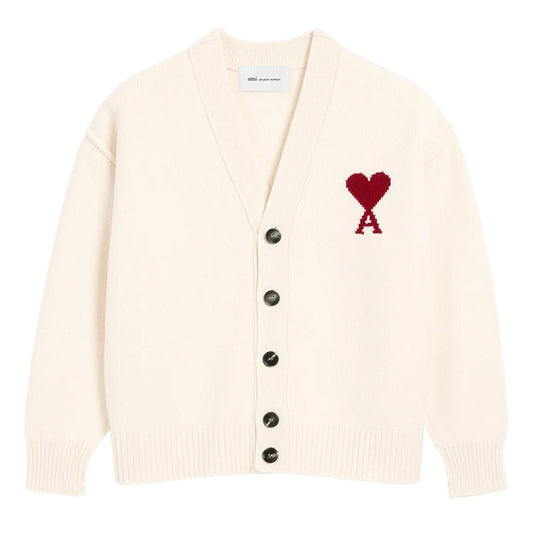 [Ami Paris] ADC Classic CardiganCardiganAmi ParisDPUS Designer Outlet3666598642526Ecru/RedXS[Ami Paris] ADC Classic Cardigan