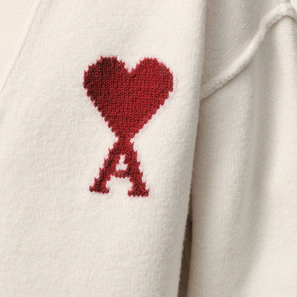 [Ami Paris] ADC Classic CardiganCardiganAmi ParisDPUS Designer Outlet3666598642526Ecru/RedXS[Ami Paris] ADC Classic Cardigan
