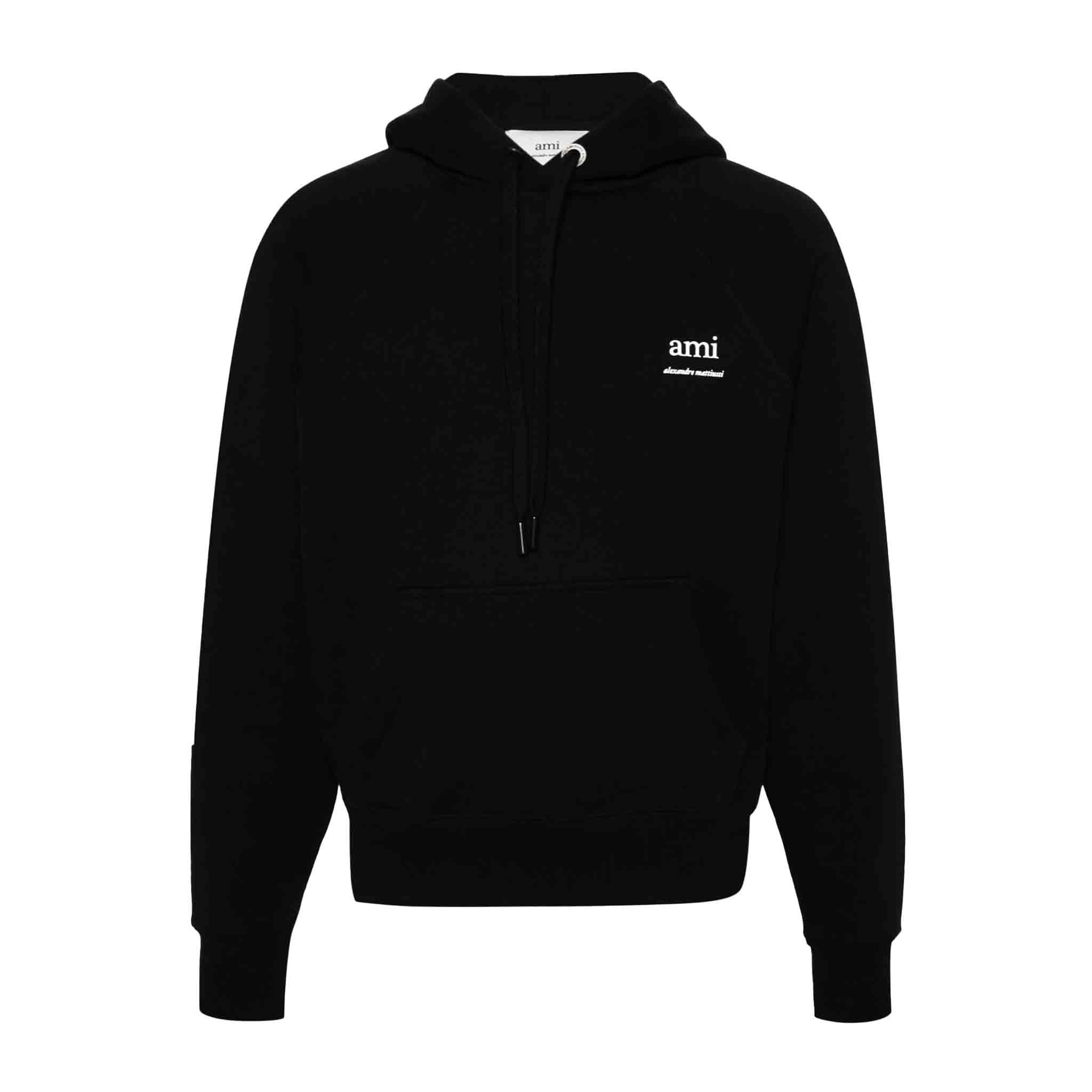 Ami Paris Alexandre Mattiussi Logo Hoodie in BlackSweatshirtsAMI ParisDPUSXSAmi Paris Alexandre Mattiussi Logo Hoodie in Black