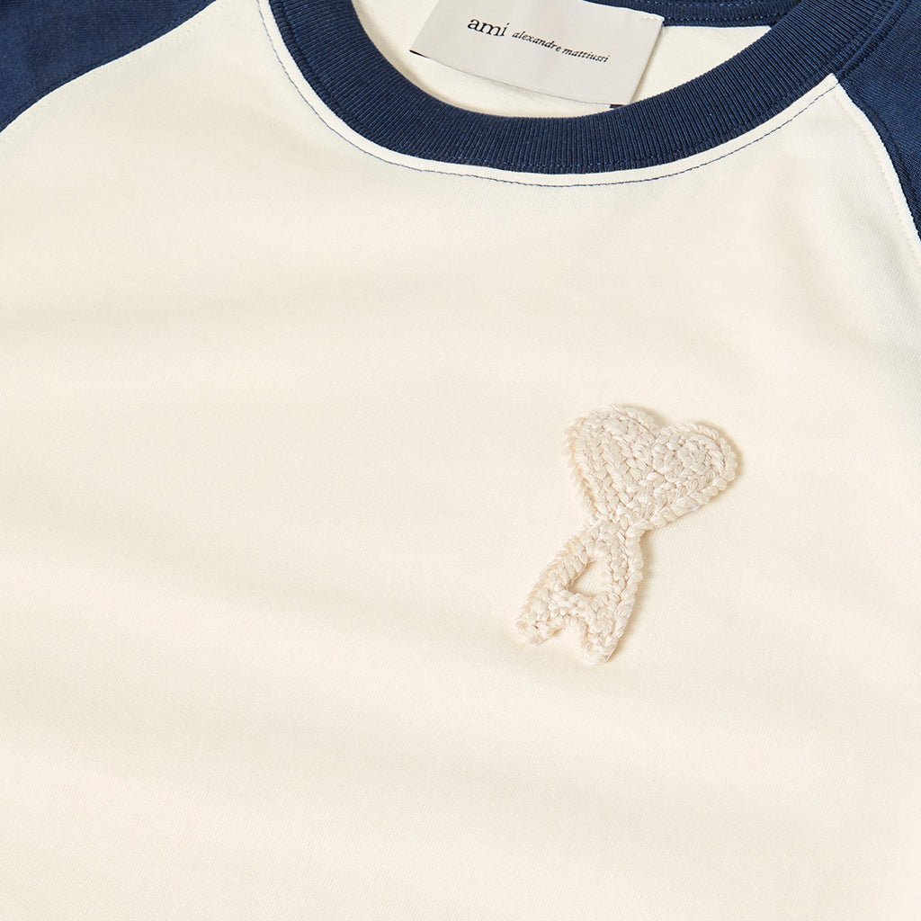 [Ami Paris] Ami de Coeur Two Tone Thick cotton T-ShirtT-ShirtAmi ParisDPUS Designer Outlet3666598752423Blanc CremeS[Ami Paris] Ami de Coeur Two Tone Thick cotton T-Shirt