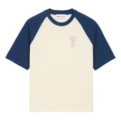 [Ami Paris] Ami de Coeur Two Tone Thick cotton T-ShirtT-ShirtAmi ParisDPUS Designer Outlet3666598752423Blanc CremeS[Ami Paris] Ami de Coeur Two Tone Thick cotton T-Shirt