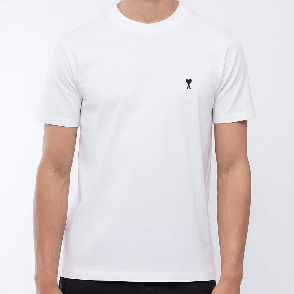 [Ami Paris] Black Heart Light Cotton Classic Fit T-ShirtT-ShirtsAmi ParisDPUS Designer Outlet3666598631476WhiteXS[Ami Paris] Black Heart Light Cotton Classic Fit T-Shirt