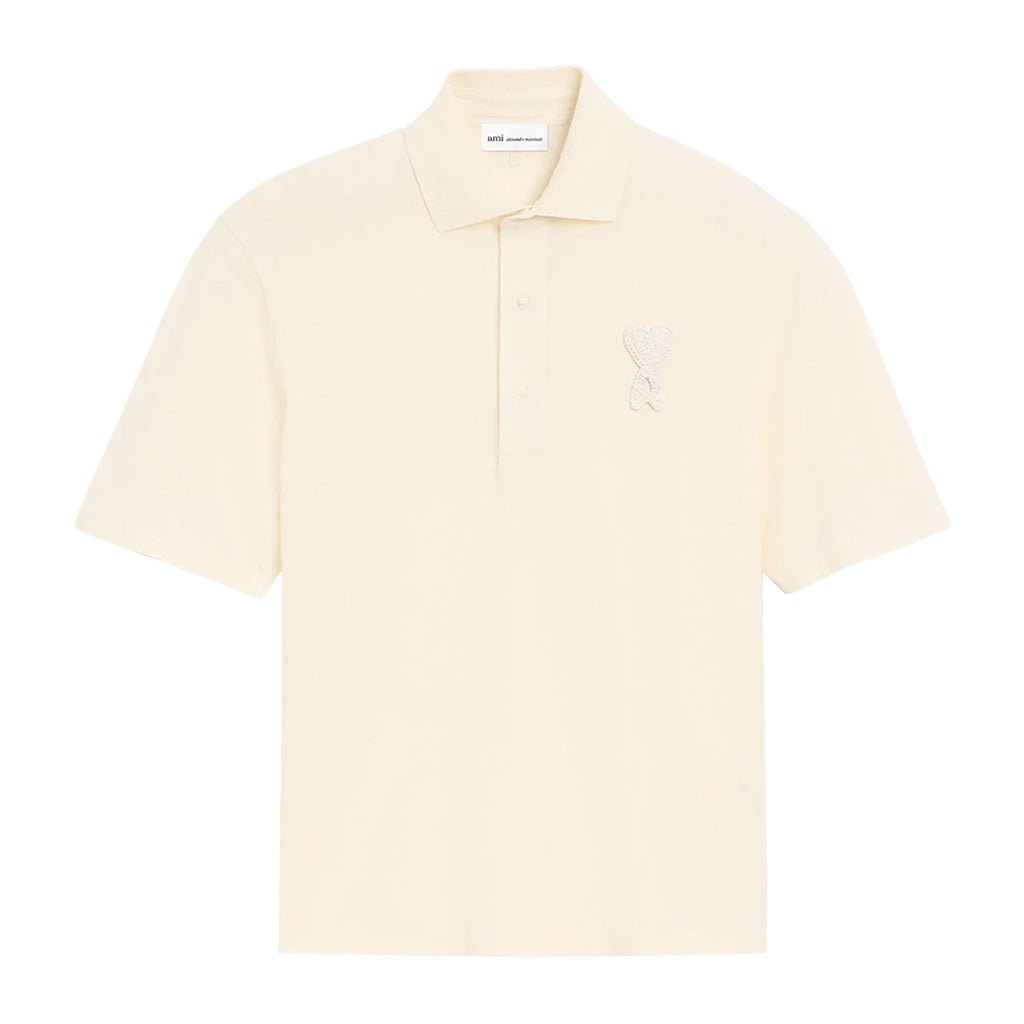 [Ami Paris] Boxy Fit Polo With Ami De Coeur Knitted PatchT-ShirtsAmi ParisDPUS Designer Outlet3666598733866Creamy WhiteXS[Ami Paris] Boxy Fit Polo With Ami De Coeur Knitted Patch