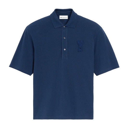 [Ami Paris] Boxy Fit Polo With Ami De Coeur Knitted PatchT-ShirtsAmi ParisDPUS Designer Outlet3666598734047InkXS[Ami Paris] Boxy Fit Polo With Ami De Coeur Knitted Patch