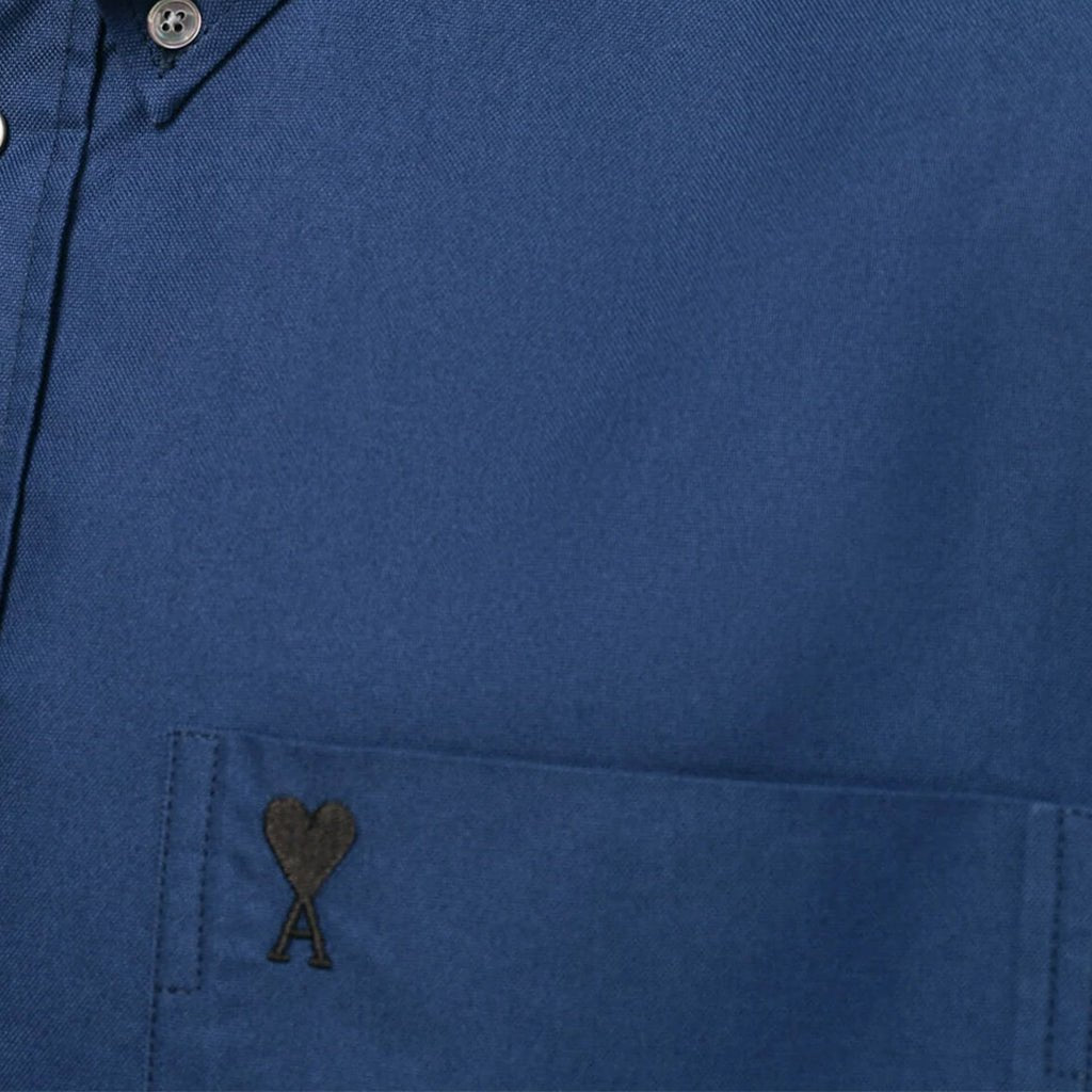 [Ami Paris] Boxy Short Sleeve Shirt With Button Down Collar And Embroidered ADCShirtsAmi ParisDPUS Designer Outlet3666598712823Ink38[Ami Paris] Boxy Short Sleeve Shirt With Button Down Collar And Embroidered ADC