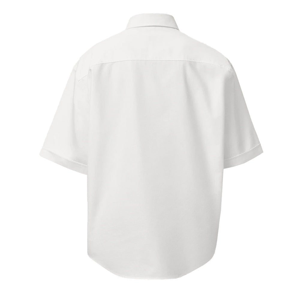 [Ami Paris] Boxy Short Sleeve Shirt With Button Down Collar And Embroidered ADCShirtsAmi ParisDPUS Designer OutletNatural White38[Ami Paris] Boxy Short Sleeve Shirt With Button Down Collar And Embroidered ADC