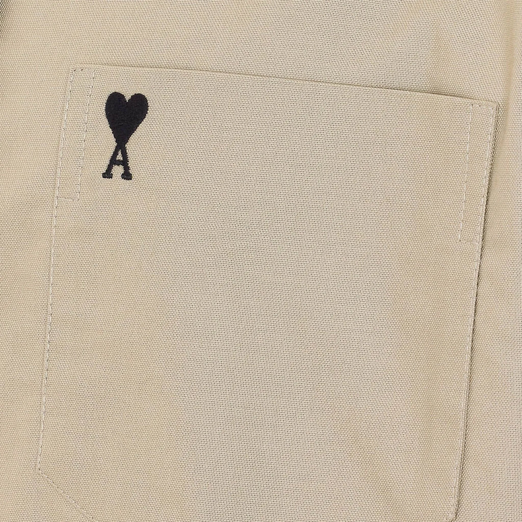 [Ami Paris] Boxy Short Sleeve Shirt With Button Down Collar And Embroidered ADCShirtsAmi ParisDPUS Designer Outlet3666598713028Taupe38[Ami Paris] Boxy Short Sleeve Shirt With Button Down Collar And Embroidered ADC