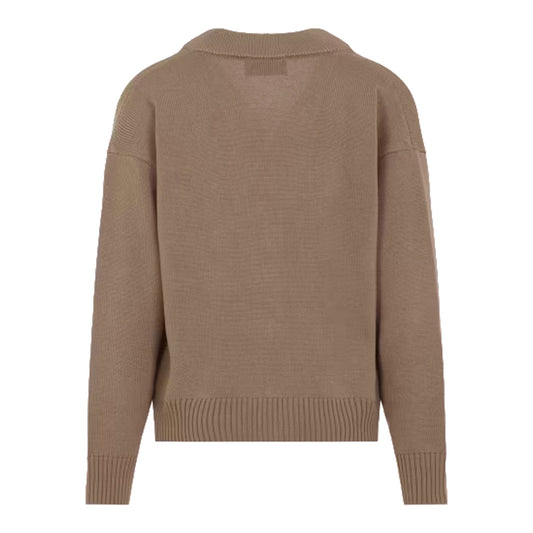[Ami Paris] Cardigan With Contrasted Ami De CoeurKnitwearAmi ParisDPUS Designer OutletTaupeS[Ami Paris] Cardigan With Contrasted Ami De Coeur