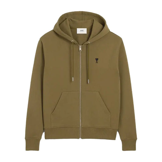 [Ami Paris] Contrast Heart Zipped Hooded SweatshirtHoodies & Zip - UpsAmi ParisDPUS Designer Outlet3666598581184BronzeXS[Ami Paris] Contrast Heart Zipped Hooded Sweatshirt