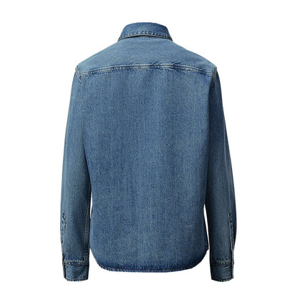 [Ami Paris] Contrasted Ami De Coeur ShirtShirtsAmi ParisDPUS Designer OutletUsed Indigo Light DenimXS[Ami Paris] Contrasted Ami De Coeur Shirt