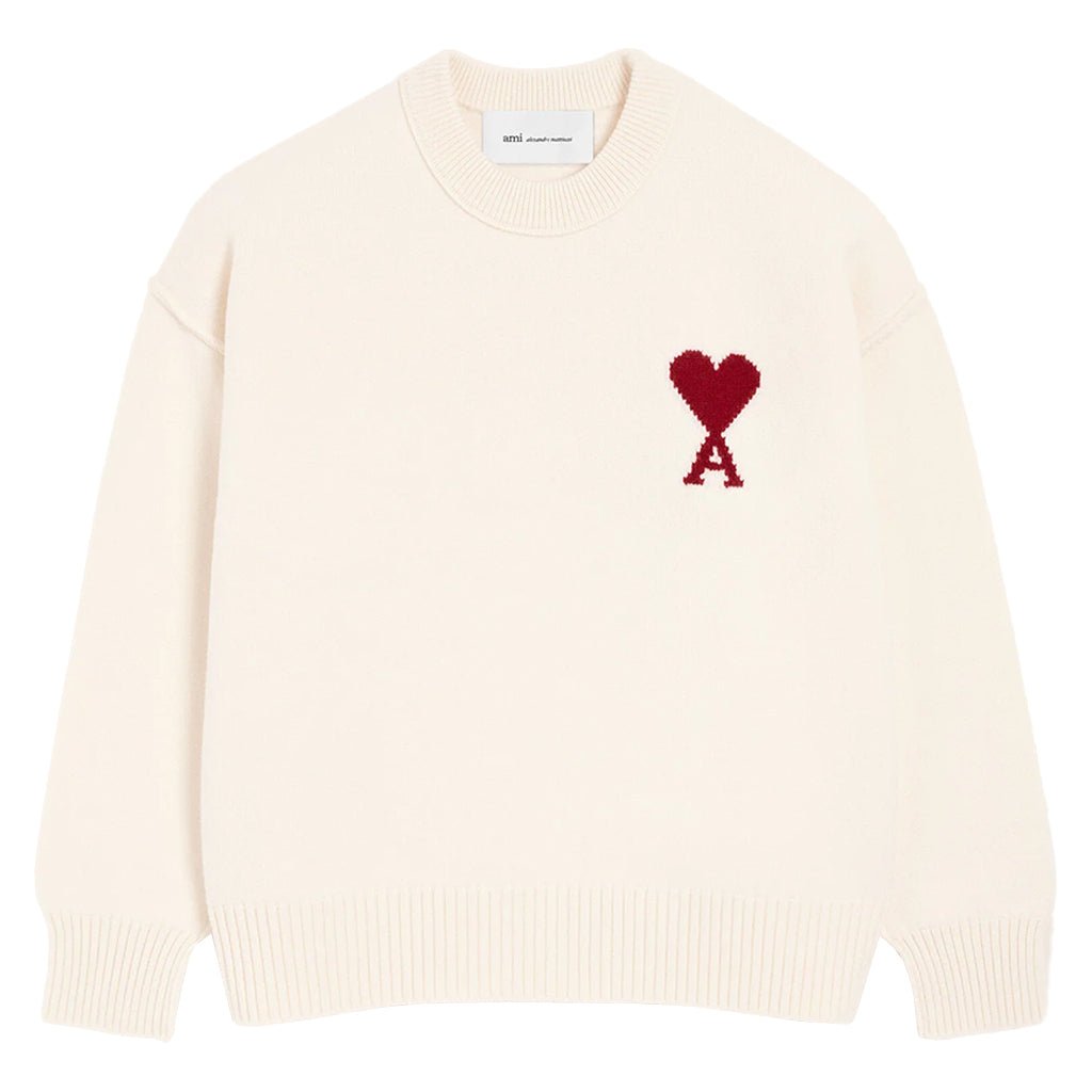 [Ami Paris] Crewneck ADC Classic KnitKnitwearAmi ParisDPUS Designer Outlet3666598645787Ecru/RedXXS[Ami Paris] Crewneck ADC Classic Knit