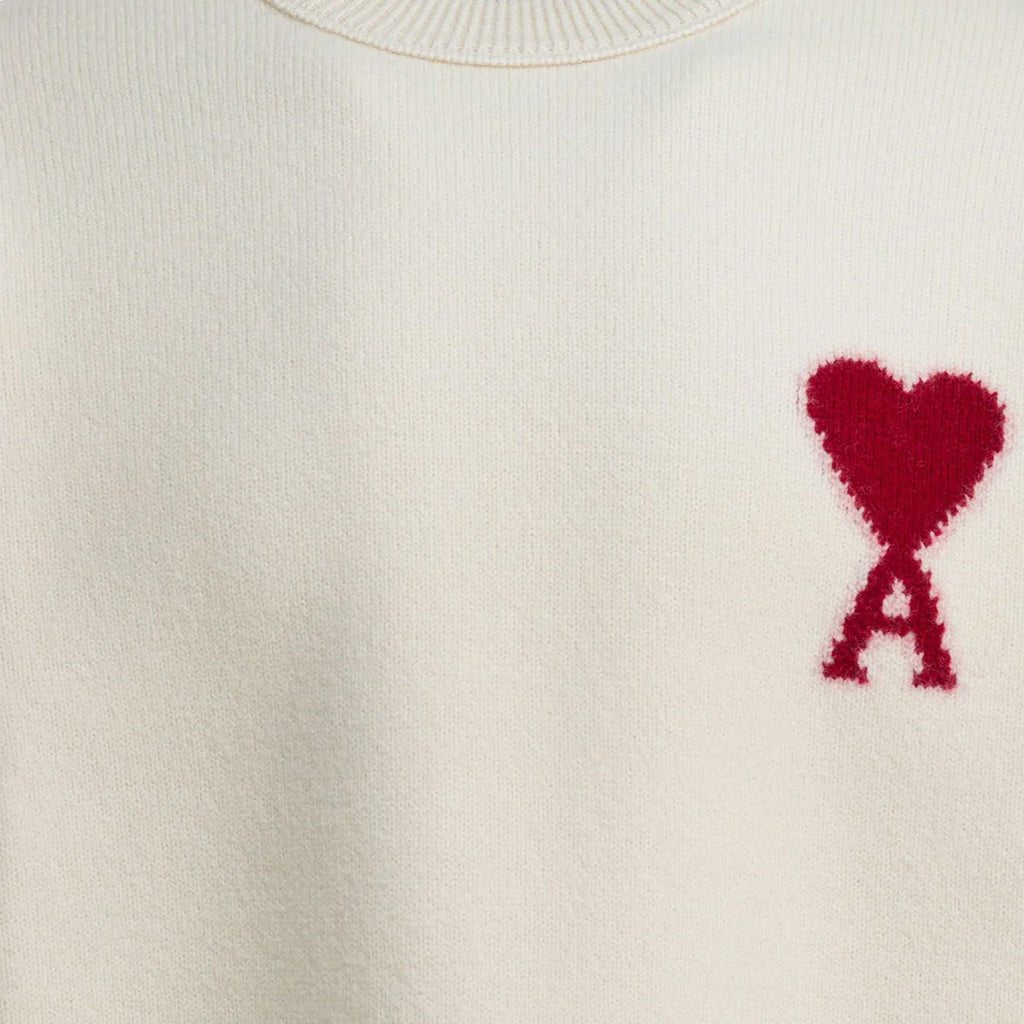 [Ami Paris] Crewneck ADC Classic KnitKnitwearAmi ParisDPUS Designer Outlet3666598645787Ecru/RedXXS[Ami Paris] Crewneck ADC Classic Knit