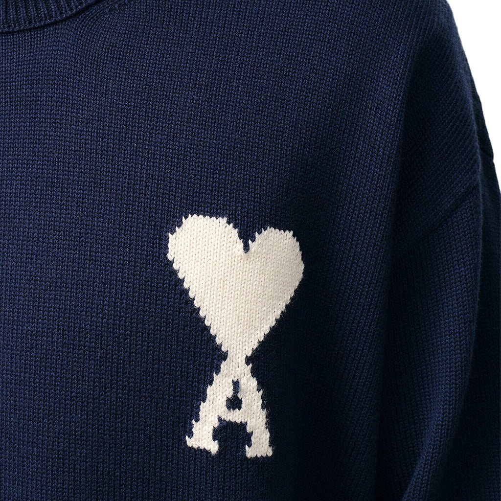 [Ami Paris] Crewneck Knit With Contrasted Ami De CoeurKnitwearAmi ParisDPUS Designer Outlet3666598731961InkXXS[Ami Paris] Crewneck Knit With Contrasted Ami De Coeur