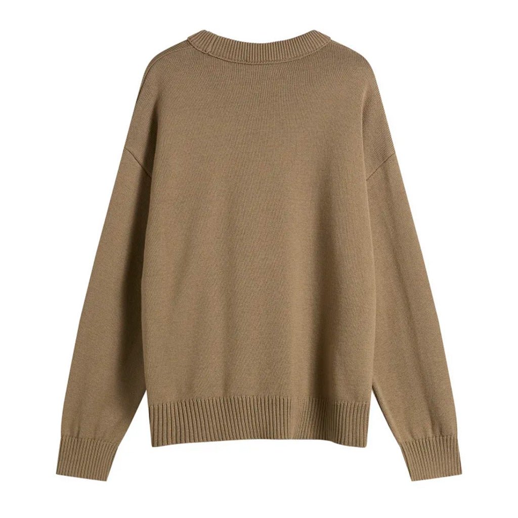 [Ami Paris] Crewneck Knit With Contrasted Ami De CoeurKnitwearAmi ParisDPUS Designer Outlet3666598732050TaupeXXS[Ami Paris] Crewneck Knit With Contrasted Ami De Coeur