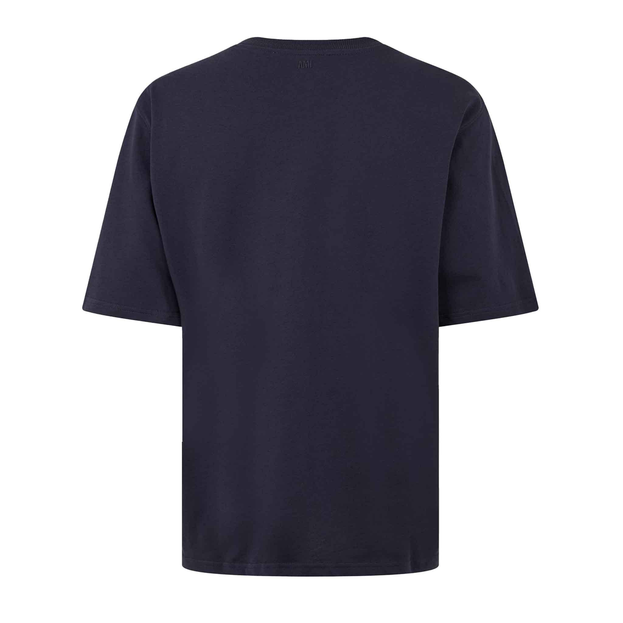 Ami Paris Crochet Logo T-Shirt in Navy