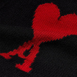 Ami Paris De Coer Large Heart Knitted Cardigan in BlackSweatshirtsAMI ParisDPUS3666598000036XSAmi Paris De Coer Large Heart Knitted Cardigan in Black