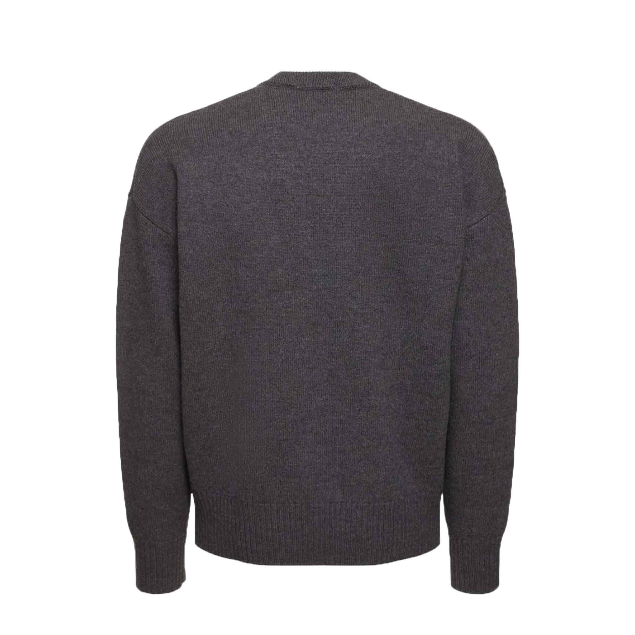 Ami Paris ADC Large Crew Knit Sweater in Heather Grey